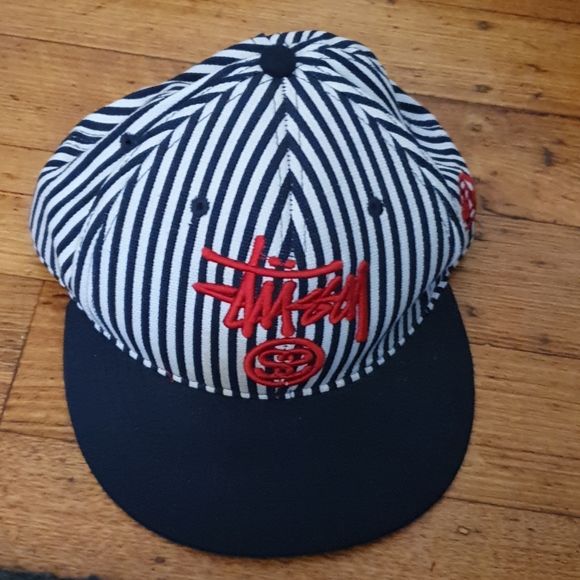 Blue and White Stussy Cap Red Logo - Picture 8 of 8